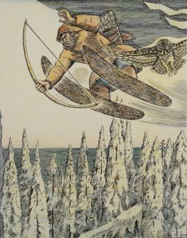 «Йиркап и его волшебные лыжи» художник: Мошев Аркадий Васильевич