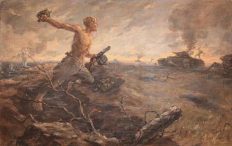 «Подвиг Героя Советского Союза В.Н. Лобанова. 1945» художник: Поляков Валентин Викторович