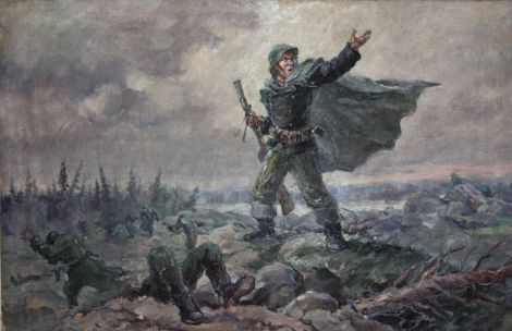 «Подвиг Героя Советского Союза В.П. Кислякова.  1942» художник: Постников Виктор Гаврилович