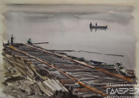 &laquoУтро. На плотах&raquo художник: Кудяшев Григорий Васильевич