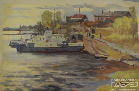 &laquoКатера в поселке под Сыктывкаром&raquo художник: Кудяшев Григорий Васильевич